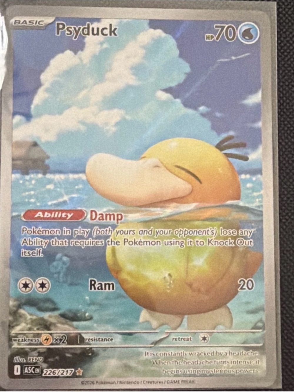 Pokemon Psyduck Card - Yellow and Blue Artwork